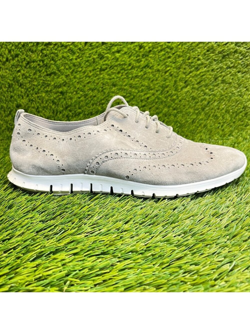 Cole Haan Zerogrand Womens Size 10 Gray Casual Classic Wingtip Oxford Shoes